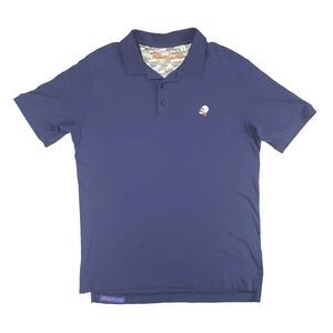 Robert Graham Archie Polo Shirt The Player Mens‎ Medium Blue Embroidered Skull